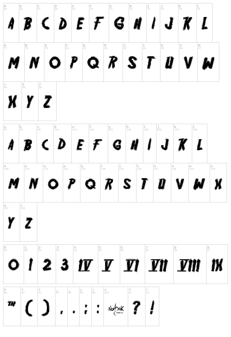 Friday 13 font map
